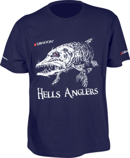 T-Shirt Dragon Hells Anglers SZCZUPAK M granatowy