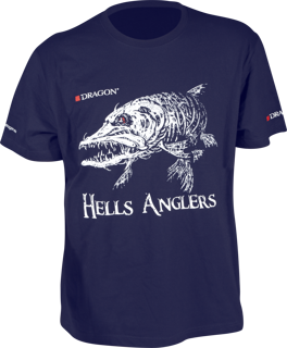 T-Shirt Dragon Hells Anglers SZCZUPAK S granatowy