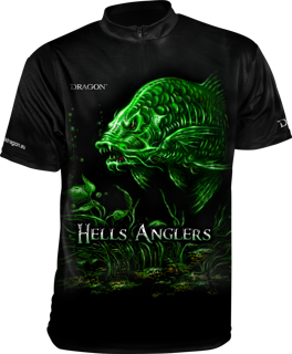 T-Shirt Dragon Hells Anglers (Z Zamkiem) KARP L czarno-zielony