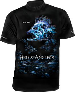 T-Shirt Dragon Hells Anglers (Z Zamkiem) OKOŃ M czarno-niebieski