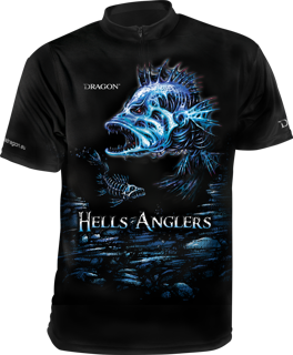 T-Shirt Dragon Hells Anglers (Z Zamkiem) OKOŃ XS czarno-niebieski