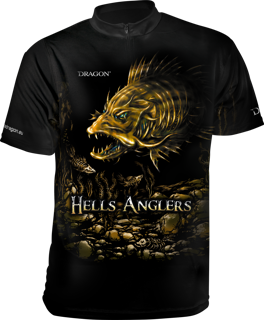 T-Shirt Dragon Hells Anglers (Z Zamkiem) SANDACZ L czarno-pomarańcz.