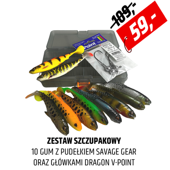 Zestaw gum szczupakowych Savage Gear Cannibal Herring z pudełkiem