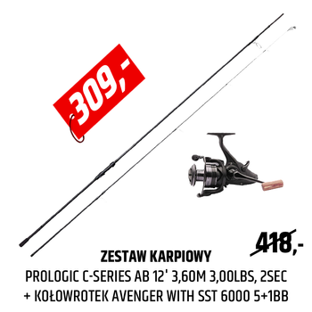 Zestaw karpiowy wędka Prologic C-Series Ab + kołowrotek Avenger BF SST