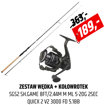 Zestaw na sandacze Savage Gear SG2 Shore Game + kołowrotek DAM Quick 2