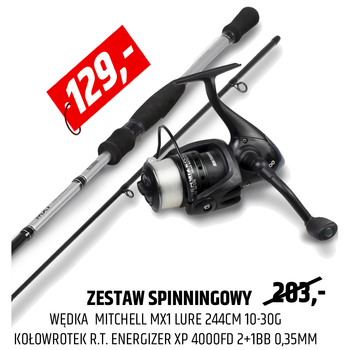 Zestaw spinningowy wędka Mitchell MX1 Lure + kołowrotek R.T. Energizer