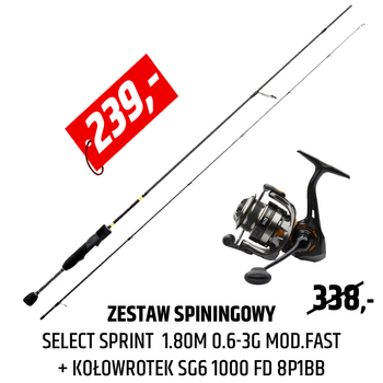 Zestaw wędka Select Sprint + kołowrotek SG6