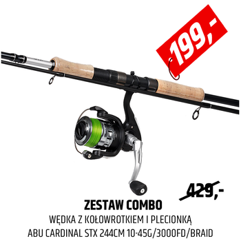 Zestaw wędka + kołowrotek + plecionka Abu Garcia Cardinal STX Spinning Combo