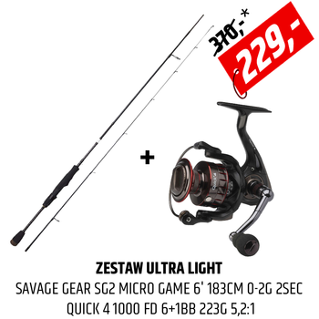 Zestaw wędkarski Savage Gear SG2 Micro Game + DAM Quick 4